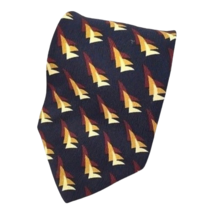 Nautica Mens Tie Necktie Navy Multicolor 100% Silk Tied Wide Woven Classic USA - £9.08 GBP