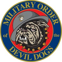 12cm Circular Vinyl Sticker laptop military insignia devil dogs world war 2 - £3.42 GBP