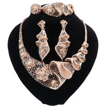 African Nigerian Wedding Bridal Jewelry Sets Dubai Silver Plated Crystal Necklac - £26.67 GBP