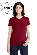 2 Pack American Apparel Women&#39;s Unisex Fine Jersey 2XL Cranberry Tee 2102W - $8.99