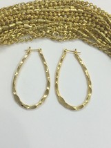 14k Gold Overlay Hoop Earrings #a4 - £18.04 GBP