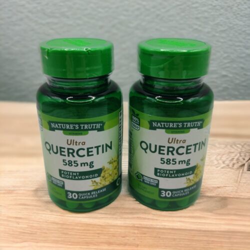 2x Nature's Truth Ultra Quercetin 585 MG Potent Bioflavonoid 30 Capsules 9/25 - £15.40 GBP