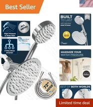 ALL METAL Dual Shower Head Combo – CHROME – 8 Inch Rainfall High Flow Sh... - $277.62