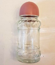 Clear Glass Salt/Pepper Shaker SINGLE Pink Plastic Top REPLACEMENT PIECE... - $7.85