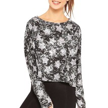 Terez Silver Foil Dusting Crop Sweatshirt Top Stars $120, Sz L, New! - £39.56 GBP