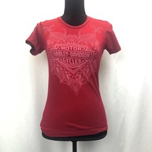 Harley Davidson Motor Co. Girls T-Shirt Size Small Red Short Sleeve - £10.73 GBP