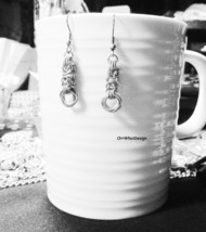 NEW Chain Link Earrings Women&#39;s Handmade Steel Chainmail Jewelry OrrWhatDesign - £23.25 GBP