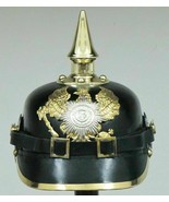 Prussian Helmet German Leather Pickelhaube Helmet brass coif best quality  - £111.08 GBP