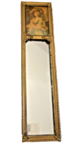 Mirror Wall Vertical Antique Trumeau Style Gold Home Decor 13 In H x 3 In W - £48.62 GBP