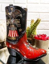 Western Cowboy Patriotic US Flag Liberty Bell Eagle Cowboy Boot Money Pi... - €26,79 EUR