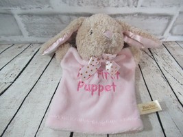 Dandee My First Puppet pink tan bunny rabbit plush baby soft toy Easter dot bow - £3.90 GBP
