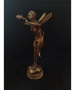 Antique (art nouveau) bronze statue from woman/dragonfly drinking nectar - £160.25 GBP