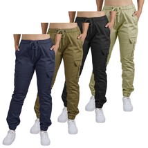 Women&#39;s Cargo Jogger Pants Cotton Flex with Stretch Comfort (Size: S-2XL... - $36.99