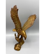 Vtg Solid Brass Bald Eagle Figurine Statue Sculpture 8&quot; Bird - $33.00