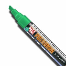 Green (040) Wet-Wipe Broad Chisel Tip Liquid Chalk Marker Zig Posterman ... - $23.12