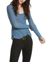FREE PEOPLE Intimately Womens Long Sleeve Top Super Scoop Blue Size XS OB425082 - £30.52 GBP