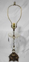 Prism Candlestick Lamp Hollywood Regency 32&quot; Brass Double Walled Pleated... - $74.78