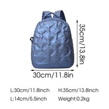 Fashion Space Pad Cotton Women Backpack Winter Fluffy Solid School Bag Big Quilt - £28.54 GBP