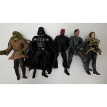 Star Wars Lot of 5 Figures Kit Fisto Vader Maul Jango Leia 4–6&quot; Mixed Se... - $35.00