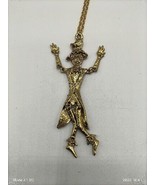 Vintage Scarecrow Gold Tone Movable Articulated Figural Fall Jewelry Nec... - £12.61 GBP