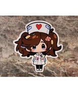 Tired Nurse Sticker Decal for Water Bottle, Chibi, Kawaii, Nurses Work H... - $4.50