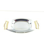 Kromex Serving Plate With Brass Handles 14&quot; x 6 3/4&quot; - £19.56 GBP