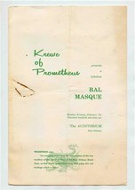 Krewe of Prometheus 1966 Bal Masque Mardi Gras Ball Program New Orleans - £16.81 GBP