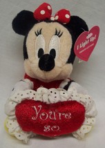 Walt Disney Store Light Up Minnie Mouse W/ Heart 5&quot; Stuffed Animal New - £12.07 GBP