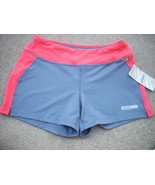 womens shorts runing asics size small gray red accent nwt - $608.21 MXN
