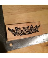 New Butterflies and Flowers Floral Woodblock Rubber Stamp - Crafting Crafts - £3.72 GBP