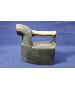 Antique Cast Iron &quot;Sad&quot; Coal/Charcoal Clothes Iron Chimney Wood Handle - £215.18 GBP