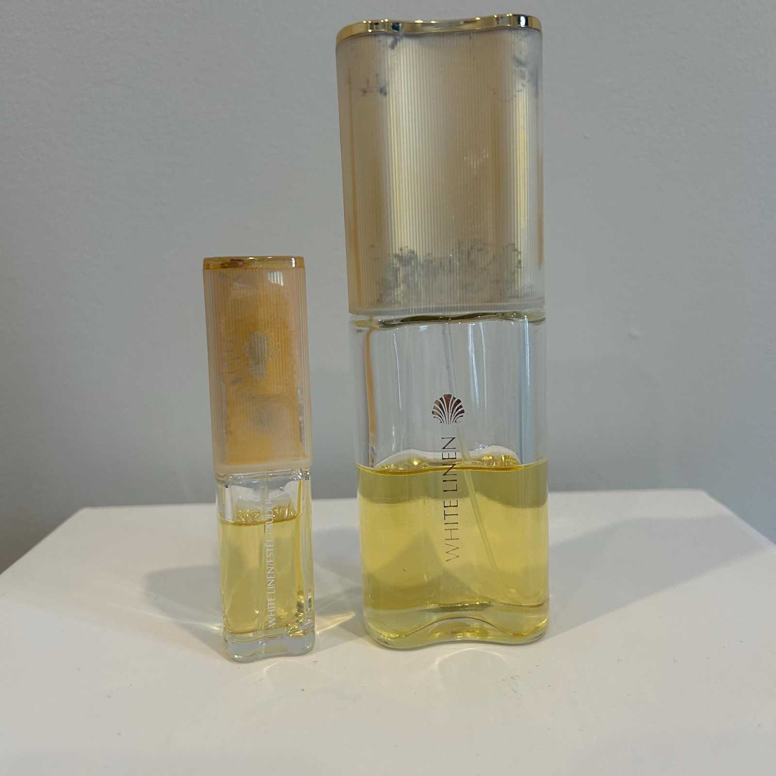 2x Vintage White Linen Parfum Spray Estee Lauder 3 Oz Bottle 55% Full + ... - $24.99