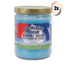 2x Jars Smoke Odor Clothesline Smoke Exterminator Candles | 13oz | 70 Hr Burn - £26.38 GBP