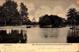 Vintage POSTCARD-CENTENNIAL Lake &amp; Island, Fairmount Park, Philadelphia,Pa BK51 - £2.37 GBP