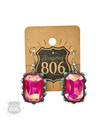 Rhinestone and bead studded earring Pink - €15,25 EUR