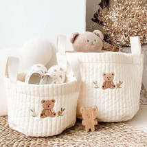 Baby Bags Cute Bear Embroidery Diaper Bag Caddy Nappy Cart Storage Mummy Materni - £16.74 GBP+