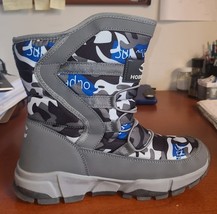 Hobibear Snow Boots 9.5 Winter Warm Black Gray Blue Camo Unisex - $39.14