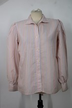 Vtg Levi Strauss 42&quot; Chest L? Pink Purple Orange Stripe Long Puff Sleeve... - £22.40 GBP