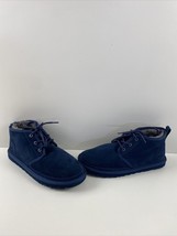 UGG Neumel Navy Blue Suede Lace Up Sheepskin Lined Ankle Boots Men’s Size 10 - £58.52 GBP