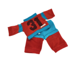 VINTAGE CABBAGE PATCH KIDS COLECO SPORTS OUTFIT 31 BLUE + RED SHIRT PANTS - $19.00
