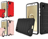 Tempered Glass / Lining Brush Cover Hybrid Phone Case For TCL A2 A507DL - $9.36+