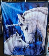 Unicorn Baby Sacred Love Lisa Parker Fantasy Blanket Throw Sherpa Back 50X60 - £34.82 GBP