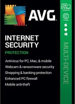 AVG INTERNET SECURITY 2021 - FOR 10 DEVICES - 2 YEARS - DOWNLOAD - £9.57 GBP