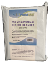 Primacare CB-6841 10 Pack Size 52&quot;X84&quot; Emergency Foil Mylar Thermal Blanket New - £10.97 GBP
