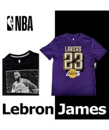 OFFICIAL LEBRON JAMES &quot;23&quot; NBA SHIRT PURPLE GOLD LOS ANGELES LAKERS BLAC... - £22.38 GBP+