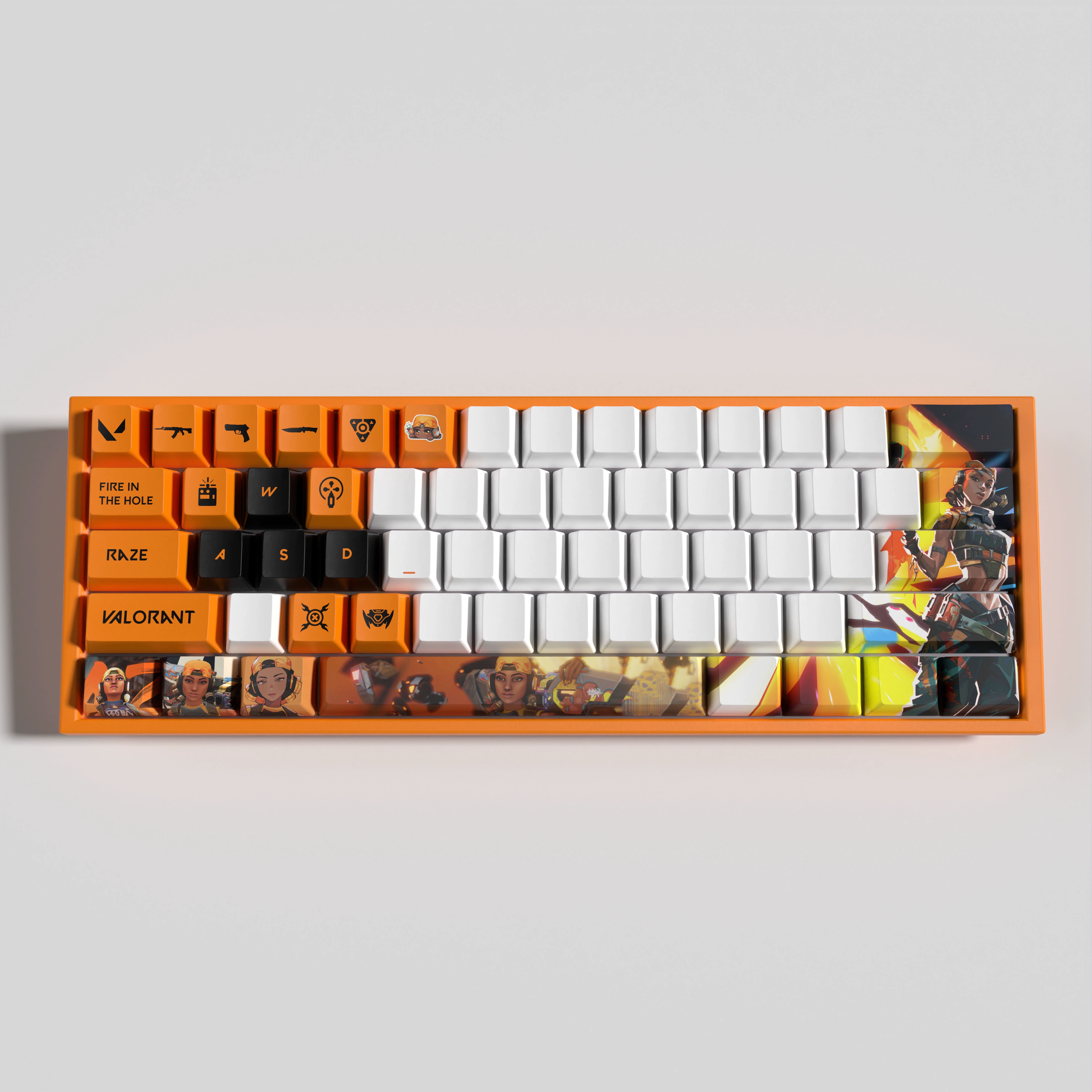 Custom Raze Key Caps VALORANT Themed Keycaps Raze PBT heat-sublimation keycaps 29 keys OEM ...
