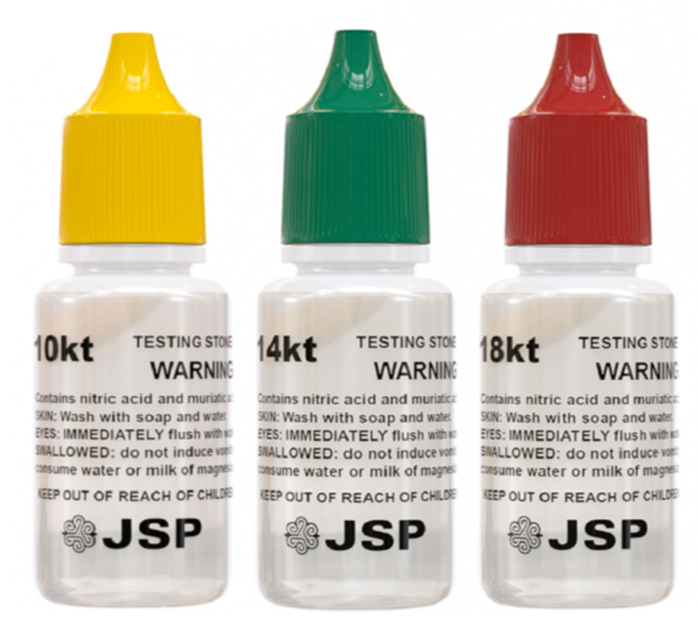 Set of 3 Gold Jewelry Testing 10K 14K 18K Test Acid Solutions 3 Bottles By JSP