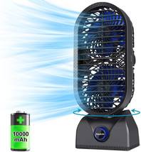 Desk Tower Fan, 10000mAh Rechargeable Oscillating, Max Last 30Hrs, 11&#39;&#39; ... - £31.41 GBP