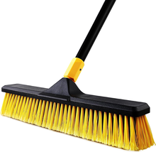 18 Inch Push Broom Heavy-Duty Outdoor Commercial Broom Brush Stiff Brist... - £24.28 GBP