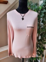 Stars Above Women Pink Round Neck Long Sleeve Intimate Top Blouse Size Small - £21.58 GBP